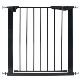 Auto Close Gateway Pressure Mounted Pet Gate (Color: Yellow and Black Polka Dot Ruffle: Black)