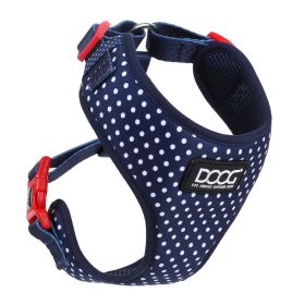 Neoflex Dog Harness Stella (Color: Yellow and Black Polka Dot Ruffle: Blue/White Polka Dot)