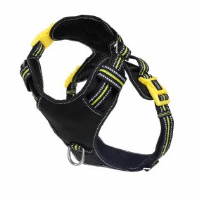 Neotech Dog Harness Bolt (Color: Yellow and Black Polka Dot Ruffle: Black/Yellow)