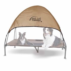 Pet Cot Canopy (Color: Yellow and Black Polka Dot Ruffle: Tan)