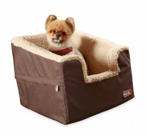 Bucket Booster Pet Seat Collapsible Rectangle (Color: Yellow and Black Polka Dot Ruffle: Tan)