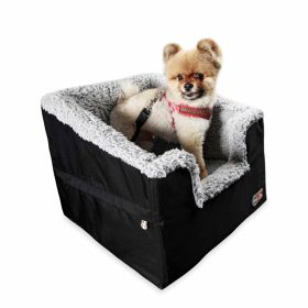 Bucket Booster Pet Seat Collapsible Rectangle (Color: Yellow and Black Polka Dot Ruffle: Black)