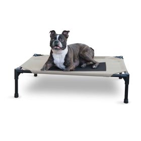 Original Pet Cot Elevated Pet Bed (Color: Yellow and Black Polka Dot Ruffle: Taupe/Black)
