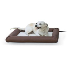Deluxe Lectro-Soft Outdoor Heated Pet Bed (Color: Yellow and Black Polka Dot Ruffle: Brown)