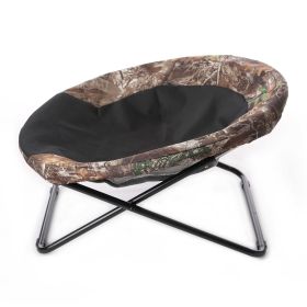 Elevated Cozy Cot (Color: Yellow and Black Polka Dot Ruffle: RealTree)