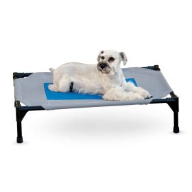 Coolin' Pet Cot (Color: Yellow and Black Polka Dot Ruffle: Gray / Blue)