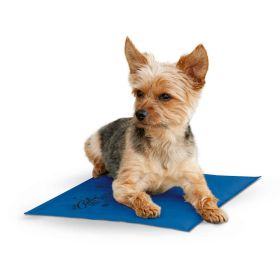 Coolin Pet Pad (Color: Yellow and Black Polka Dot Ruffle: Blue)