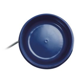 Pet Thermal Bowl (Color: Yellow and Black Polka Dot Ruffle: Blue)