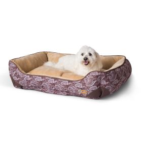 Self-Warming Lounge Sleeper (Color: Yellow and Black Polka Dot Ruffle: Brown)