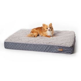Quilt-Top Superior Orthopedic Pet Bed (Color: Yellow and Black Polka Dot Ruffle: Gray)