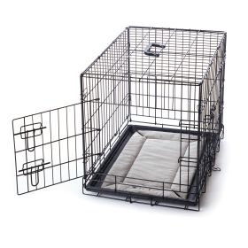 Mother’s Heartbeat Puppy Crate Pad (Color: Yellow and Black Polka Dot Ruffle: Gray)