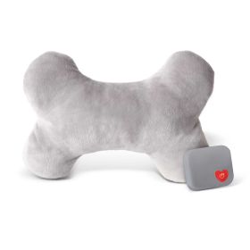 Mother's Heartbeat Plush Dog Bone Pillow (Color: Yellow and Black Polka Dot Ruffle: Gray)