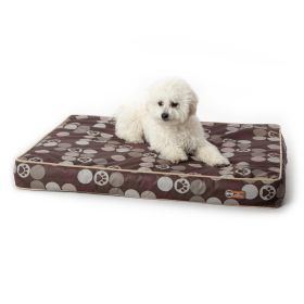 Superior Orthopedic Indoor/Outdoor Bed (Color: Yellow and Black Polka Dot Ruffle: Brown)