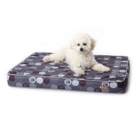 Superior Orthopedic Indoor/Outdoor Bed (Color: Yellow and Black Polka Dot Ruffle: Gray)