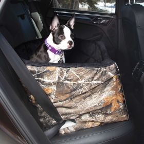 Realtree Bucket Booster Pet Seat (Color: Yellow and Black Polka Dot Ruffle: Camo)