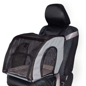Pet Travel Safety Carrier (Color: Yellow and Black Polka Dot Ruffle: Gray)