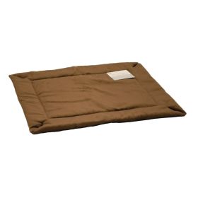 Self-Warming Crate Pad (Color: Yellow and Black Polka Dot Ruffle: Mocha)