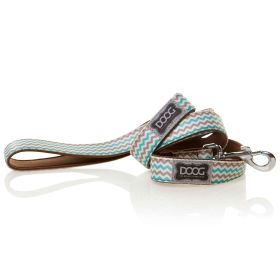 Neoprene Dog Leash Benji (Color: Yellow and Black Polka Dot Ruffle: Blue/Grey)