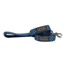 Neoprene Dog Leash Stella (Color: Yellow and Black Polka Dot Ruffle: Blue/White Polka Dot)
