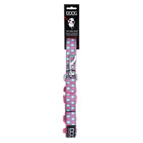 Neoprene Dog Leash Luna (Color: Yellow and Black Polka Dot Ruffle: Pink/Blue)