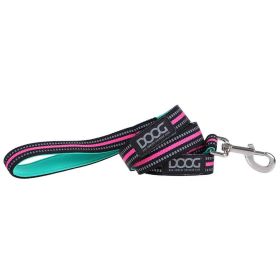 Neoprene Dog Leash Rin Tin Tin (Color: Yellow and Black Polka Dot Ruffle: Teal/Pink)