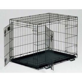 Life Stages Double Door Dog Crate (Color: Yellow and Black Polka Dot Ruffle: Black)