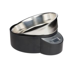 Intelligent Pet Bowl 1.8 Liters (Color: Yellow and Black Polka Dot Ruffle: Black)