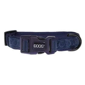 Neosport Neoprene Dog Collar (Color: Yellow and Black Polka Dot Ruffle: Navy)