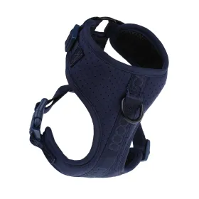 Neosport Soft Dog Harness (Color: Yellow and Black Polka Dot Ruffle: Navy)