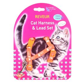 Cat Chest Strap Night Reflective Anti-lost (Color: Yellow and Black Polka Dot Ruffle: Orange)