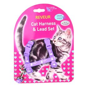 Cat Chest Strap Night Reflective Anti-lost (Color: Yellow and Black Polka Dot Ruffle: Purple)