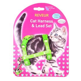 Cat Chest Strap Night Reflective Anti-lost (Color: Yellow and Black Polka Dot Ruffle: Green)