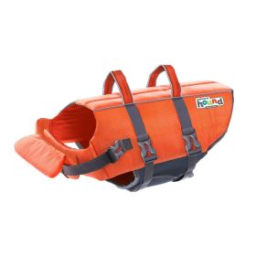 Dog Life Jacket (Color: Yellow and Black Polka Dot Ruffle: Orange)