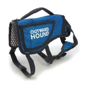 Dog ThermoVest (Color: Yellow and Black Polka Dot Ruffle: Blue)