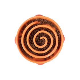 Fun Feeder Slo-Bowl Swirl (Color: Yellow and Black Polka Dot Ruffle: Orange)