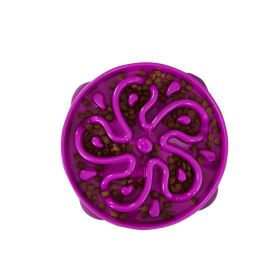 Fun Feeder Slo-Bowl Flower (Color: Yellow and Black Polka Dot Ruffle: Purple)