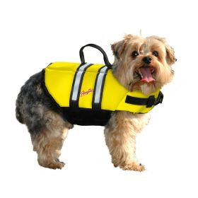 Nylon Dog Life Jacket (Color: Yellow and Black Polka Dot Ruffle: Yellow)