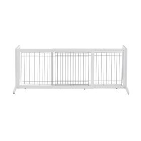 Freestanding Pet Gate HL (Color: Yellow and Black Polka Dot Ruffle: White)