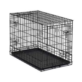 Solutions Series Side-by-Side Double Door SUV Dog Crates (Color: Yellow and Black Polka Dot Ruffle: Black)