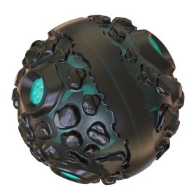 Meteorite Strange Sound Teether Ball Dog Toy Pet Supplies (Color: Yellow and Black Polka Dot Ruffle: Blue)