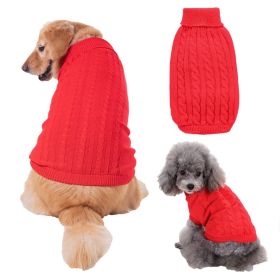 Dog Sweater Warm Pet Sweater Dog Sweaters for Small Dogs Medium Dogs Large Dogs Cute Knitted Classic Clothes Coat for Dog Puppy (Color: Yellow and Black Polka Dot Ruffle: Red, size: large)