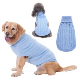 Dog Sweater Warm Pet Sweater Dog Sweaters for Small Dogs Medium Dogs Large Dogs Cute Knitted Classic Clothes Coat for Dog Puppy (Color: Yellow and Black Polka Dot Ruffle: LIGHT BLUE, size: X-Large)