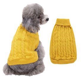 Dog Sweater Warm Pet Sweater Dog Sweaters for Small Dogs Medium Dogs Large Dogs Cute Knitted Classic Clothes Coat for Dog Puppy (Color: Yellow and Black Polka Dot Ruffle: Yellow, size: large)