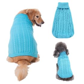 Dog Sweater Warm Pet Sweater Dog Sweaters for Small Dogs Medium Dogs Large Dogs Cute Knitted Classic Clothes Coat for Dog Puppy (Color: Yellow and Black Polka Dot Ruffle: Blue, size: large)