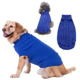 Dog Sweater Warm Pet Sweater Dog Sweaters for Small Dogs Medium Dogs Large Dogs Cute Knitted Classic Clothes Coat for Dog Puppy (Color: Yellow and Black Polka Dot Ruffle: ROYAL BLUE, size: X-Small)