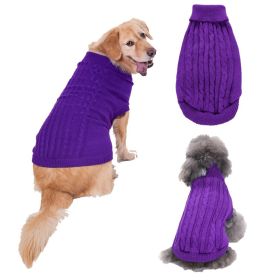 Dog Sweater Warm Pet Sweater Dog Sweaters for Small Dogs Medium Dogs Large Dogs Cute Knitted Classic Clothes Coat for Dog Puppy (Color: Yellow and Black Polka Dot Ruffle: Purple, size: X-Small)