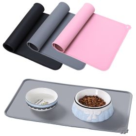 Silicone Dog Cat Bowl Mat Non-Stick Pet Fountain Tray Waterproof Food Pad Puppy Dogs Feeding Drinking Mat Easy Washing Placemat (Color: Yellow and Black Polka Dot Ruffle: Black)