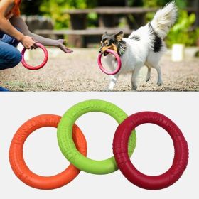 EVA Pet Flying Discs Dog Interactive Toy Training Ring Puller Bite-Resistant Wear-Resistant Outdoor Dog Trainer Pet Supplies (Color: Yellow and Black Polka Dot Ruffle: Orange)