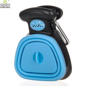 Dog Pet Travel Foldable Pooper Scooper With 1 Roll Decomposable bags Poop Scoop Clean Pick Up Excreta Cleaner (Color: Yellow and Black Polka Dot Ruffle: Green, size: L)