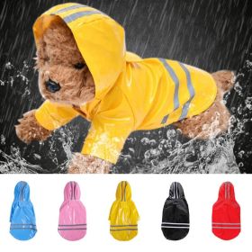S-XL Pets Dog Raincoat Reflective Strip Dog RainCoat Waterproof Jackets Outdoor Breathable Clothes For Puppies (Color: Yellow and Black Polka Dot Ruffle: Yellow, size: L)